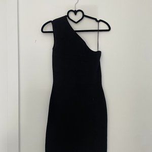 Saint Laurent black asymmetrical dress